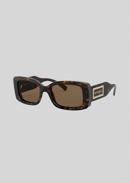 Versace Havana 90s Vintage Logo Solglasögon Dam - 104579BKG